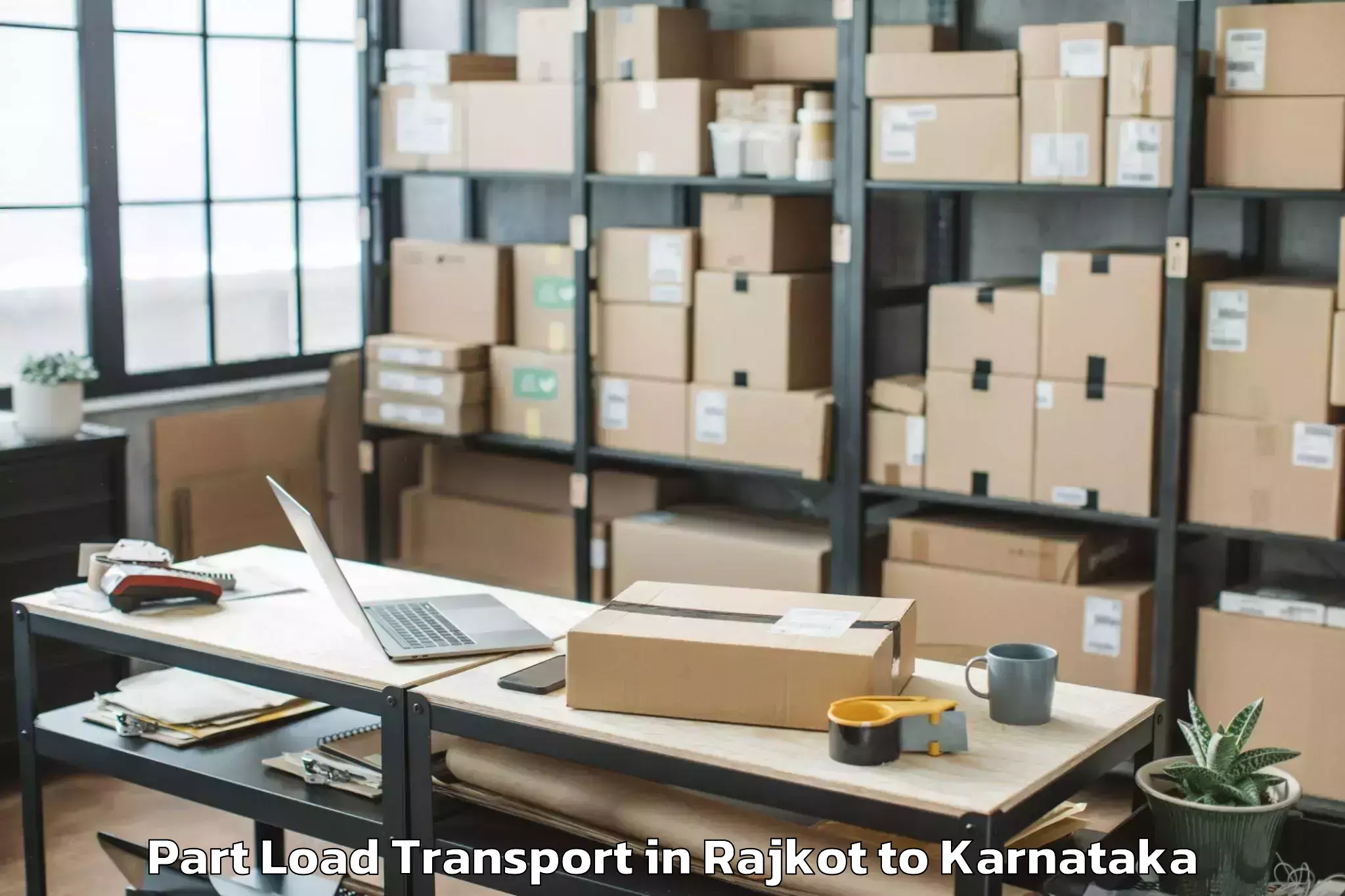 Easy Rajkot to Hoovina Hadagali Part Load Transport Booking